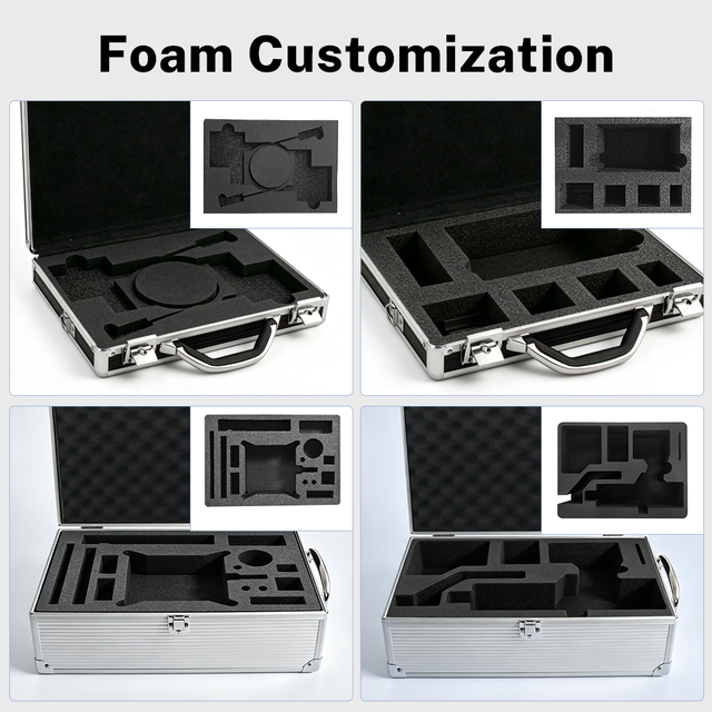 Portable Black or Sliver Aluminum Alloy Toolbox Multi-Functional Equipment Protection Instrument Storage Transport Case Custom