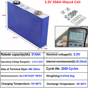 3,2 В LiFePO4 <span class=keywords><strong>20Ah</strong></span> призматическая ячейка с высоким разрядом 50C 1000A 3C 10C Быстрая зарядка автомобильный стартер аккумулятор 12V <span class=keywords><strong>20Ah</strong></span> CCA около 2000A - Product Image 4
