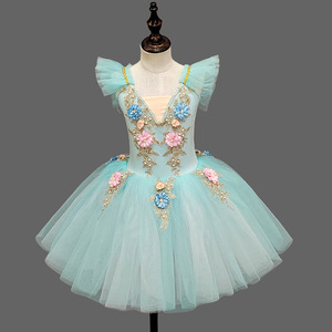 Maillot de Ballet para Niñas, Diseño Floral Lago de los Cisnes, Disfraz de Bailarina con Tutú de Tul, Vestido de Baile para Fiesta de <span class=keywords><strong>Navidad</strong></span> - Product Image 2