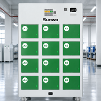 Stasiun Pertukaran Baterai Surya Pintar 12 Slot Kabinet Penggantian Baterai LiFePO4 Dengan Aplikasi Platform Cloud untuk Sepeda Motor Listrik