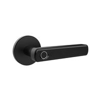 Serrure de porte intelligente en alliage de zinc Fac Wholale Low Pre Ameran avec câble USB d'alimentation d'urgence, déverrouillage par empreinte digitale, finition noire pour bois/acier