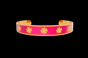 Ins thời trang unisex tùy chỉnh Cuff Clover tráng men Vòng đeo tay không bị xỉn màu vàng không thấm nước Cuff mở Clover bangles - Product Image 3