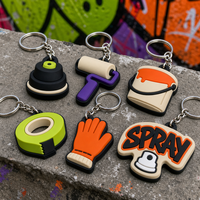 Porte-clés personnalisé en PVC avec logo, impression UV, matériau en caoutchouc souple imperméable, production de maquette numérique gratuite, logo 2D/3D personnalisé