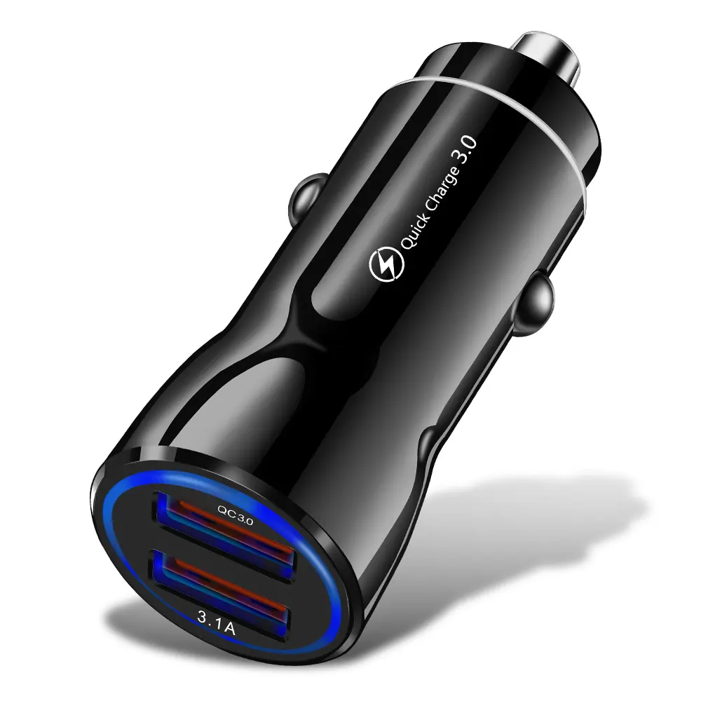 Quick Charge 3.0 Car Charger for Mobile Phone Dual Usb Car Charger Qualcomm Qc 3.0 Fast Charging Adapter Mini Usb Car Charger