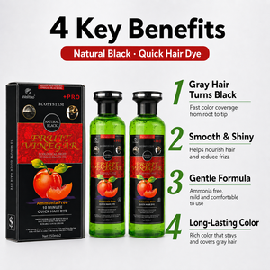 Gel Colorante per Capelli all'Estratto di Frutta, Colore Permanente <span class=keywords><strong>Senza</strong></span> <span class=keywords><strong>Ammoniaca</strong></span>, Copertura 100% dei Capelli Grigi, Nero Marrone 250ml*2, OEM Etichetta Privata per Salone - Product Image 4