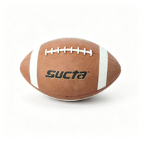 SUCTA Hochwertiger Naturkautschuk Brauner American Football in Offizieller Größe 3/6/7/9 für Schul- und Vereinstraining Großbestellung