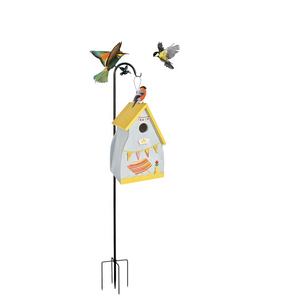 Mangeoire d'extérieur en bois suspendu pour les oiseaux, abri pour oiseau, fausses carillons, perruches, oiseaux bleu - Product Image 5