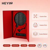 Boîte cadeau rigide à double porte rouge personnalisée, fermeture magnétique, boîte d'emballage en papier gaufré avec insert en mousse EVA noire pour coffret cadeau