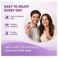 Gummies à la biotine pour la croissance des cheveux pour femmes, saveur fruits rouges, pour des cheveux plus épais, des ongles et une peau plus forts, complément vitaminique