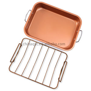 للبيع بالجملة طقم تركي غير لاصق شديد التحمل طقم مقلاة تحميص مستطيلة متعددة الأغراض ، - Product Image 2