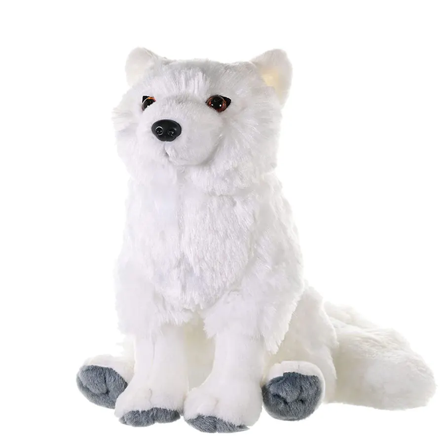 50 pcs personnalisé de haute qualité peluche floue animal doux en peluche jouet loup blanc en peluche