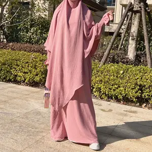 Mode Islamitische Kleding Gebed Abaya Set Bescheiden Jurken En Twee Lagen Khimar Kalkoen Dubai Abaya Moslim Jurk
