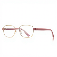3178 Nouvelles Lunettes Anti-Lumière Bleue pour Femme, Monture Métallique Fine, Motif Géométrique de Luxe, Verres PC, pour Ordinateur et Maquillage, Transfrontalier