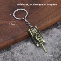 Llavero 3D de aleación de zinc con forma de tanque, logotipo personalizado, colgante retro de metal para regalos masculinos y souvenirs promocionales