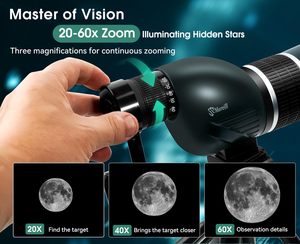 20-60X60 <strong>ED</strong> Monocular Prism <strong>Spotting</strong> <strong>Scope</strong> for Hunting Bird Watching and Outdoor Activities - Product Image 5