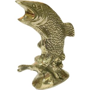 Objet décoratif artisanal en laiton PARIJAT HANDICRAFT, poisson Dhokra, magnifique article décoratif pour la maison, accessoire de bureau, Inde, 2,5x1,4x3,5 - Product Image 3