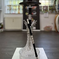 Ensemble de chicha Crystalia de haute qualité, style arabe et russe, 4 tuyaux, en fibre de carbone et métal, portable pour fêtes, clubs, bars et restaurants, Shisha, Chicha
