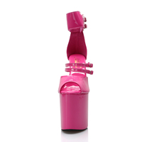 Nouveau danseur exotique 20CM Stripper talons hauts épais pôle danse semelles Peep Toe gothique modèle discothèque Sexy plate-forme sandales