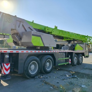 Zoomlion ZTC700 70T Used Truck <b>Crane</b> Green And Gray With Safety Warning Labels For Heavy Lifting Operations - Product Image 1