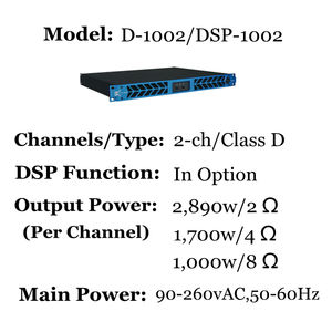 Amplificateur de puissance CVR <span class=keywords><strong>D</strong></span>-1002 équipement de système audio à 2 canaux 1000W - Product Image 2