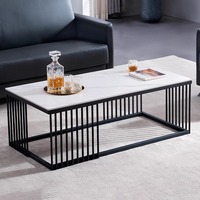 Table basse en dalle de pierre de style minimaliste moderne avec table à thé et bouilloire, meubles de salon pour balcon et bureau