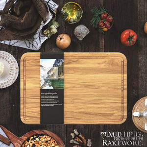 JUNJI Grande <span class=keywords><strong>planche</strong></span> à découper en bois de chêne de 40x30x2 <span class=keywords><strong>cm</strong></span> <span class=keywords><strong>Planche</strong></span> de service forestière durable robuste et durable - Product Image 2