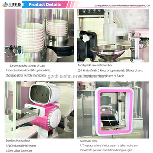 Hoàn toàn tự động thương mại Máy làm kem mềm 3 hương vị tự phục vụ robot bán hàng tự động 110/220V tương thích 1 năm bảo hành - Product Image 5