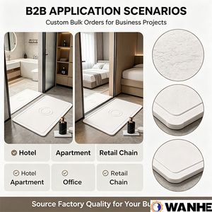 Tapis de bain en terre de diatomée blanc moderne à motif puzzle, fabrication directe <span class=keywords><strong>FIGOO</strong></span>, avec dos antidérapant en caoutchouc pour usage domestique et hôtelier - Product Image 5