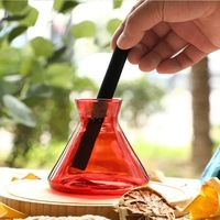 Bouteille vide de diffuseur d'arome d'huile essentielle de luxe de 200ml 7oz de logo personnalisé bouteille de diffuseur de parfum de roseau en verre rouge noir ambré