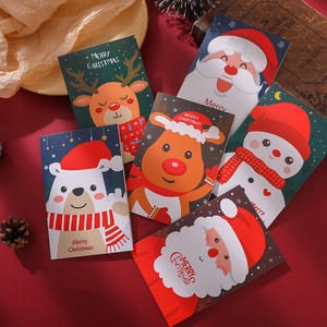 Joyeux Noël, bonhomme de neige de dessin animé, Père Noël, <span class=keywords><strong>meilleurs</strong></span> vœux, carte de vœux en carton, carte de vœux pliée, carte de vœux vierge, carte de vœux de bénédiction - Product Image 1