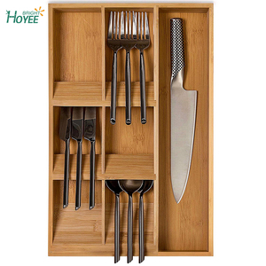 Organisateur <span class=keywords><strong>de</strong></span> Tiroir <span class=keywords><strong>De</strong></span> Cuisine en bambou pour les Gadgets ou Outils <span class=keywords><strong>Angle</strong></span> Unique Diviseur Plus Bac À Compartiments - Product Image 3
