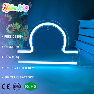 Insegna LED Neon con Simbolo Zodiacale Bilancia per Appassionati di Astrologia/Spiritualità, Ideale per Camera da Letto, Sala Meditazione e Decorazione Murale Spirituale - Product Image 1