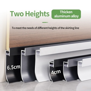 Recessed LED Ốp chân tường bóng khoảng cách hồ sơ nhôm ván chân tường Ốp chân tường bảng Tủ <span class=keywords><strong>plinth</strong></span> tường con dấu hồ sơ - Product Image 4