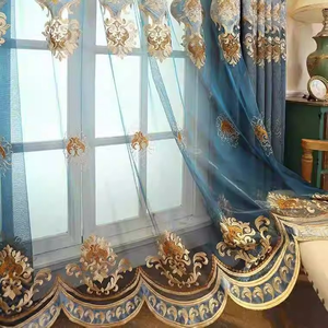 Bán buôn rèm cửa sang trọng curtainsembroidered trang trí nội thất màn cửa tùy chỉnh màu đen ra cửa sổ phòng khách phòng ngủ sẵn sàng rèm cửa - Product Image 4