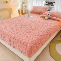 Parure de draps de luxe ultra-douce en velours et polaire jacquard, 10 % polyester, pour lit à ressorts