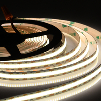DC12V 24V 48V 480leds Haute Densité LED Puces Cob Led Lumière 10mm IP20 Blanc Chaud CRI90 Dotless Flexible COB LED Bande
