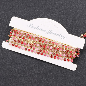 Stainless Steel Enamel Drip Chain Tassel Clavicle Necklace <b>Bracelet</b> Anklet DIY Jewelry Party Accessory - Product Image 3