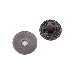 Remache de metal de latón de 9.5 mm con un solo orificio, botón de remache de cobre puro color bronce rojo para chaqueta vaquera - Product Image 1