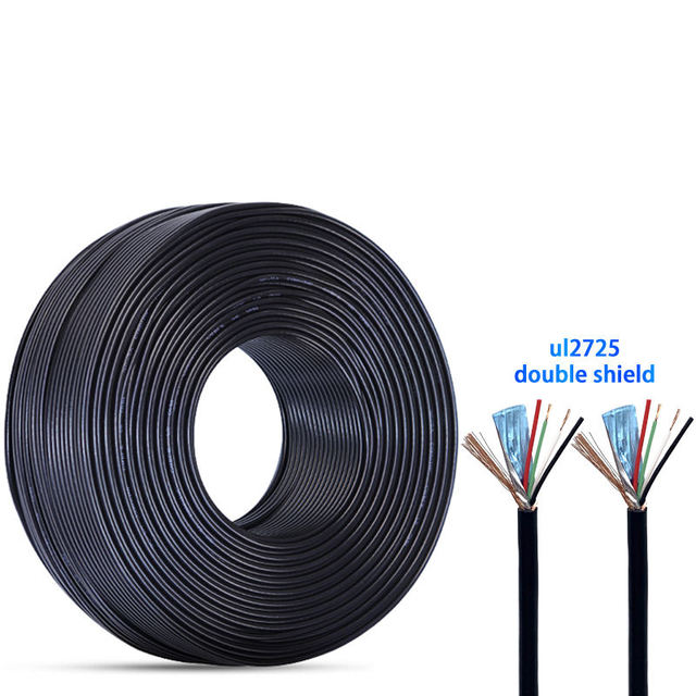 USB Data Cable Roll Raw Material 2725 28+28AWG 4 Core Twisted Pair Electrical Wire PVC Sheathed Aluminum Foil Braid Shield Cable