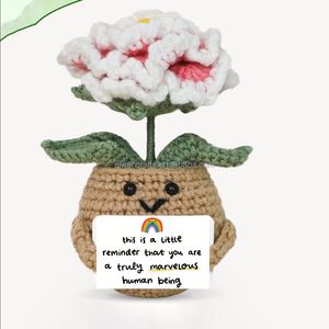 Christmas Thank You Gifts Positive Tulip Flowers Emotional Support Crochet Sunflower Knitted Flower Appreciation Retirement Gift - Product Image 3