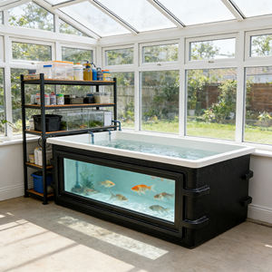 Pecera de FRP con Ventana, Estanque para Peces, Acuicultura, Piscina Circular para Cría de Peces, Gran Escala, Alta Eficiencia - Product Image 3