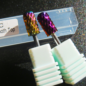 Punte per unghie in tungsteno arcobaleno 4XC strumenti per lucidare strumenti per Manicure con testa viola in carburo di riparazione e rimozione di chiodi - Product Image 1