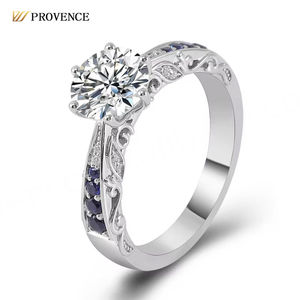 Bague personnalisée par le fabricant, or massif 10K 14K 18K, diamant VVS, moissanite taille ronde, bague de fiançailles et de mariage pour femmes et hommes - Product Image 1