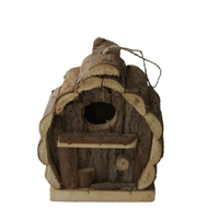 Décoration paysagère créative pour l'extérieur, ornement suspendu, nid d'oiseau en bois massif naturel, nichoir en bois