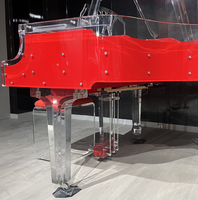 Piano acoustique de luxe en acrylique de haute qualité, style mécanique, avec clavier de piano à queue, moulage et découpe personnalisables, couleur au choix