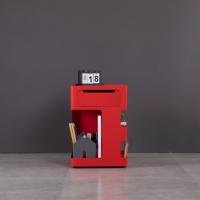 Classeur compact moderne en acier avec tiroir coulissant et compartiments ouverts pour la maison, le bureau et l'école.