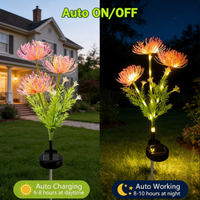 Lampe solaire décorative en forme de fleur pour l'équinoxe, idéale pour l'aménagement extérieur de patio, porche, allée, festivals, anniversaires, ou comme veilleuse romantique.