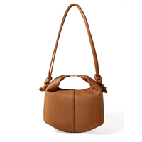 Sac seau en cuir pleine fleur avec sangle nouée unique, motif géométrique, toucher doux, logo, pour femme, vente en gros OEM