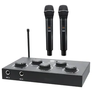 OEM mikrofon pemutar Karaoke HD Uhf, mic Bluetooth nirkabel untuk teater Rumah, Mixer pemutar Karaoke HD TV pintar