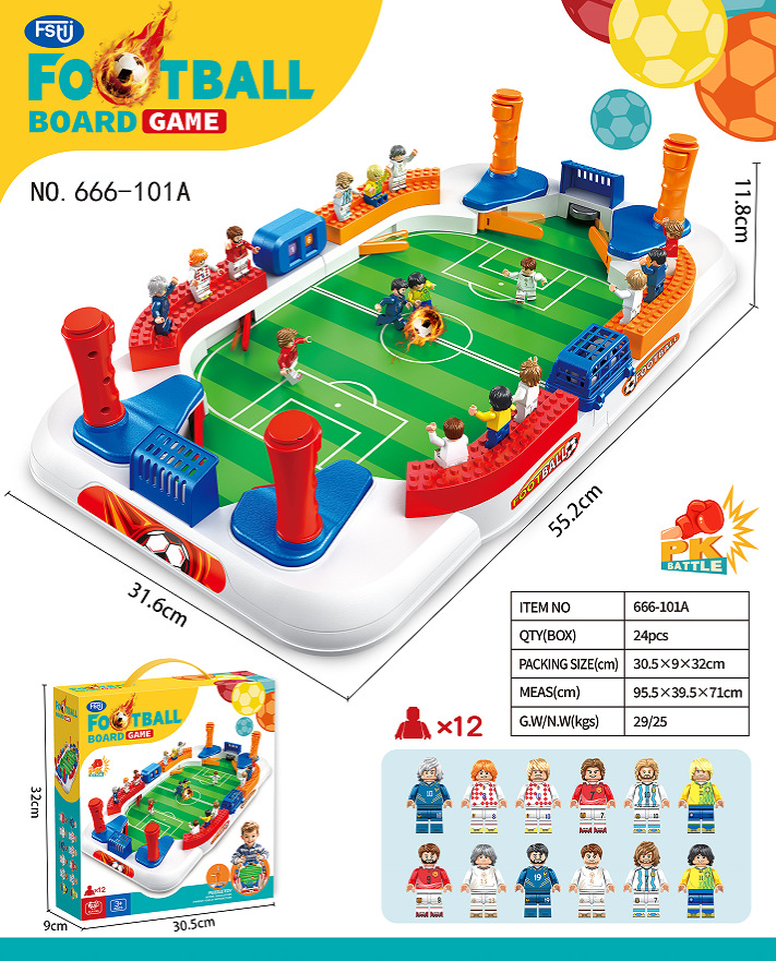 Table de football grand format - 55 cm - 2 ballons - 12 figurines